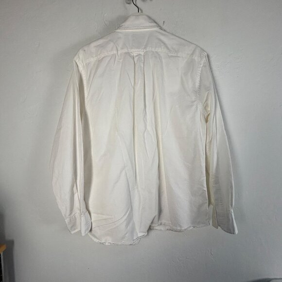 Faconnable Womens White Long Sleeve Button-Up Cotton Shirt Jacket Large Casual - Picture 2 of 8